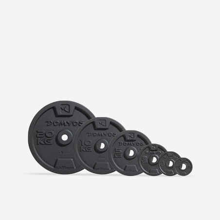 Discos de hierro para levantamiento de pesas Corength negro