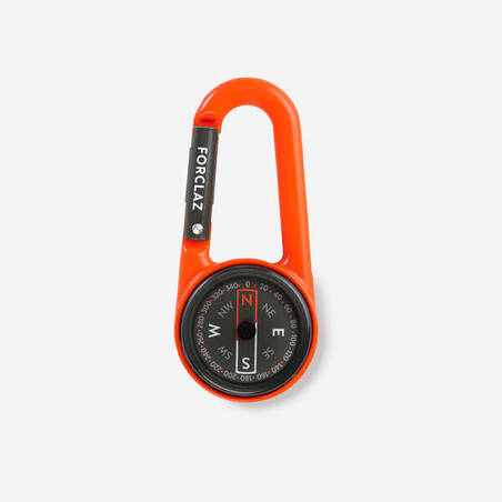 COMPACT 50 SNAP-HOOK ORIENTEERING COMPASS - ORANGE