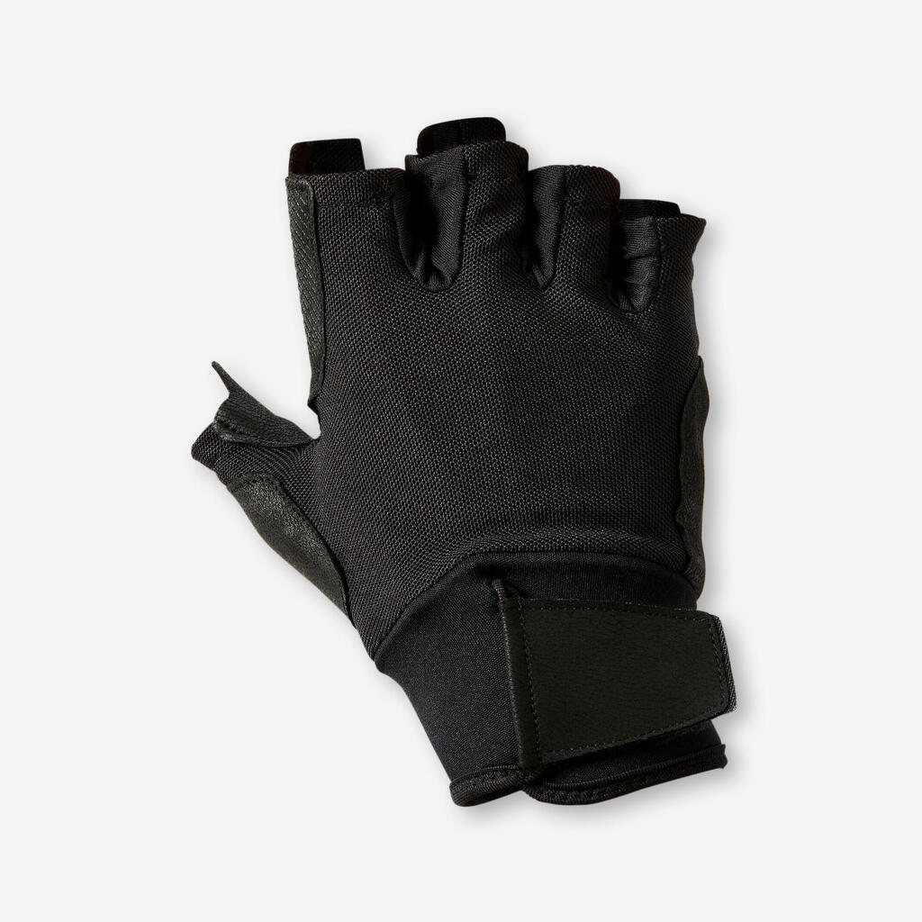 Guantes de musculación negros Confort 500