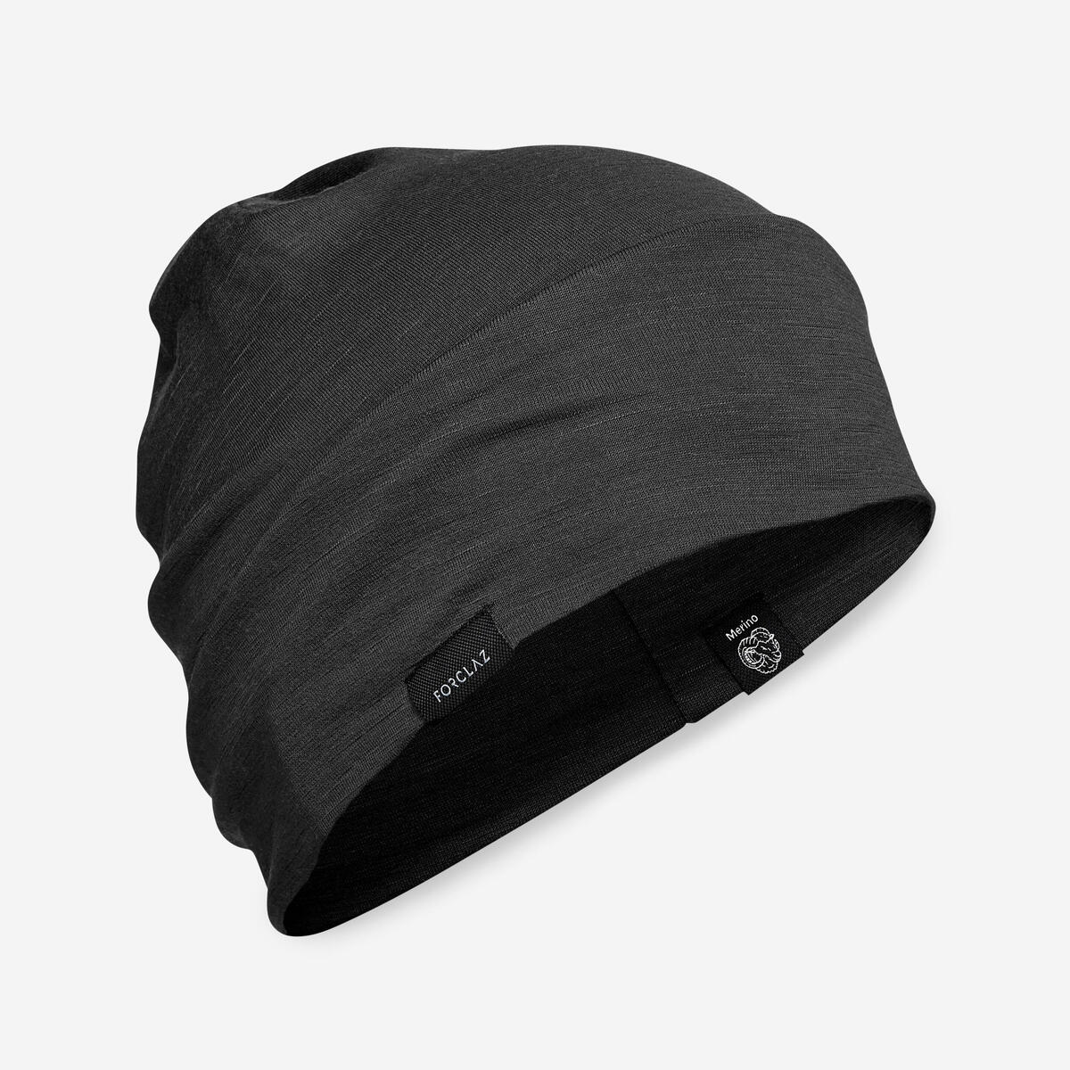 Bonnet en laine merinos de trekking - mt500 - noir