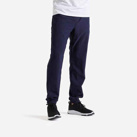 Pantalón jogger de fitness con bolsillos para Hombre Domyos 120 azul oscuro