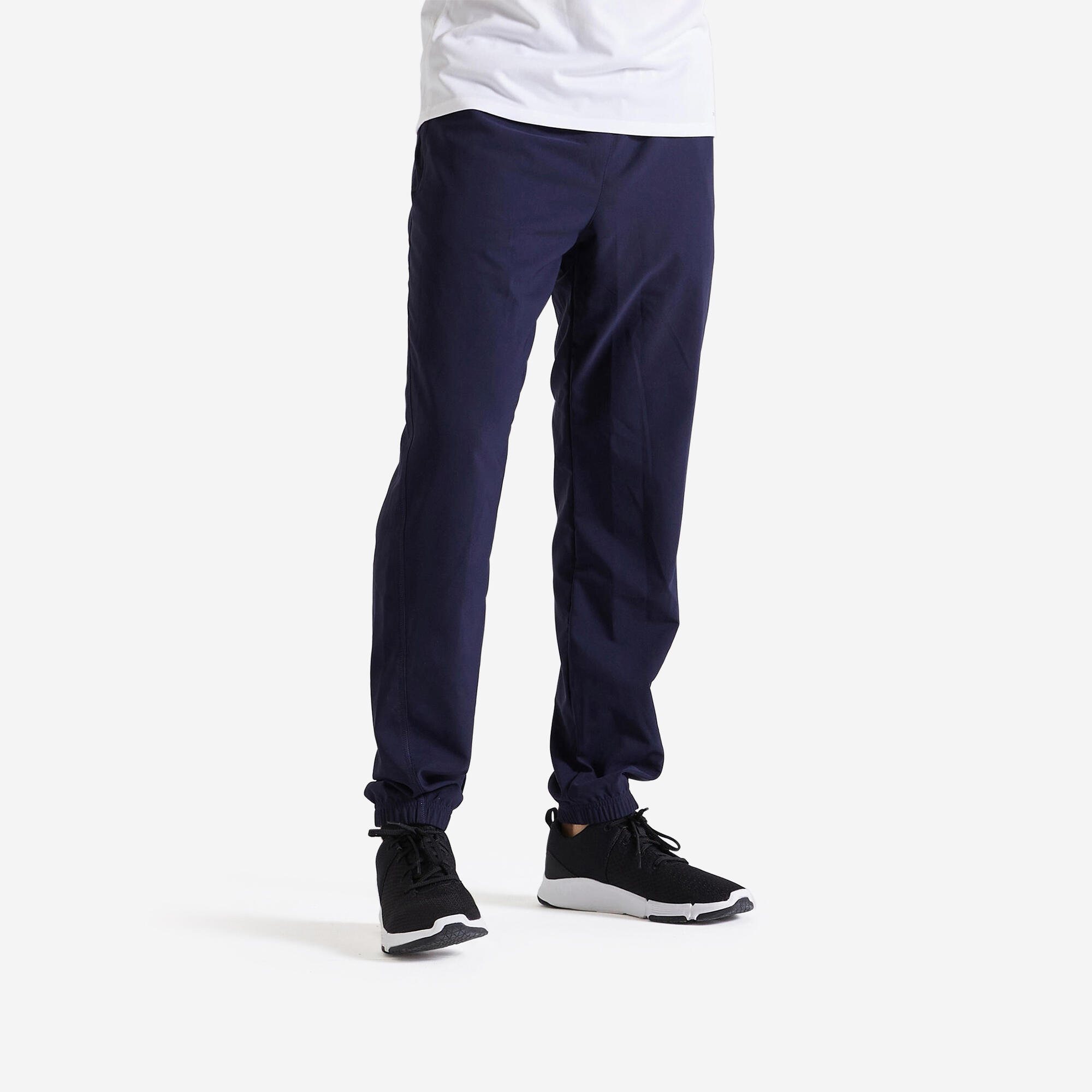 Men's regular breathable fitness pants, navy blue