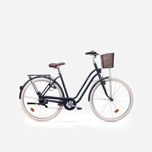 
      Fully-equipped, 6-speed low frame city bike, blue
  