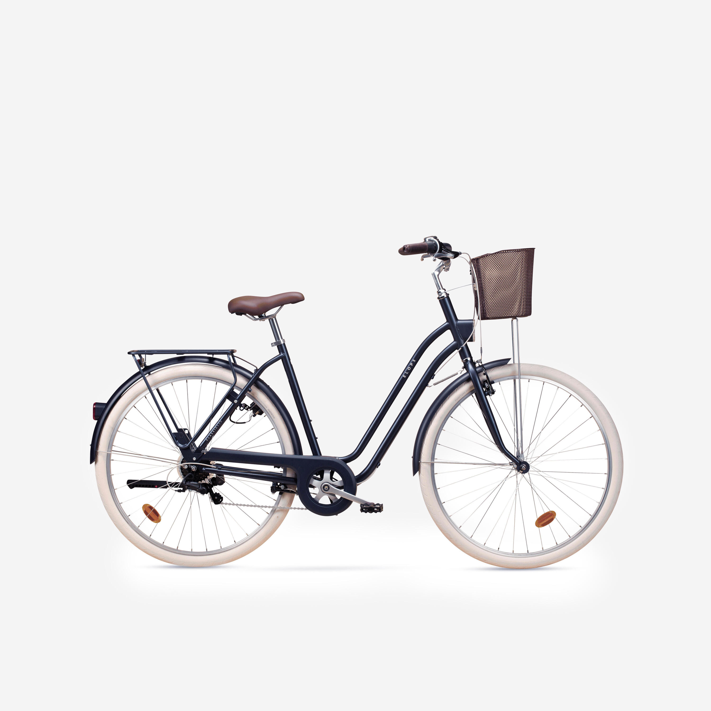 VELO DE VILLE ELOPS 520 CADRE BAS BLEU Decathlon