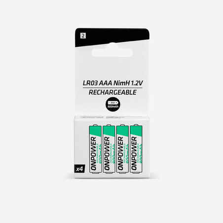 Pack of 4 AAA rechargeable batteries - NiMH 800mAh