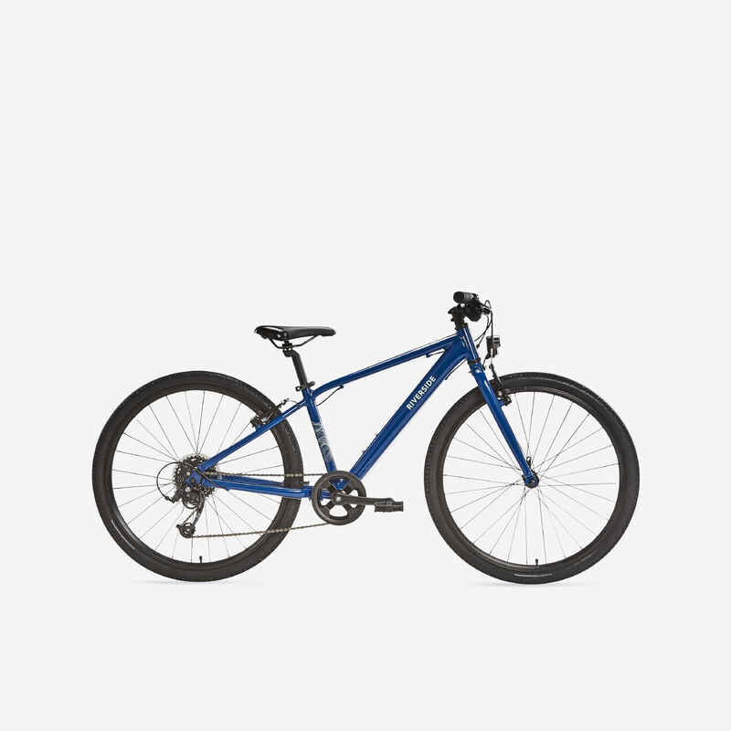 Kids' 26-inch, 8-speed lightweight aluminium hybrid bike, blue