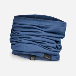 Multi-Position Merino Wool Tube Scarf - Blue