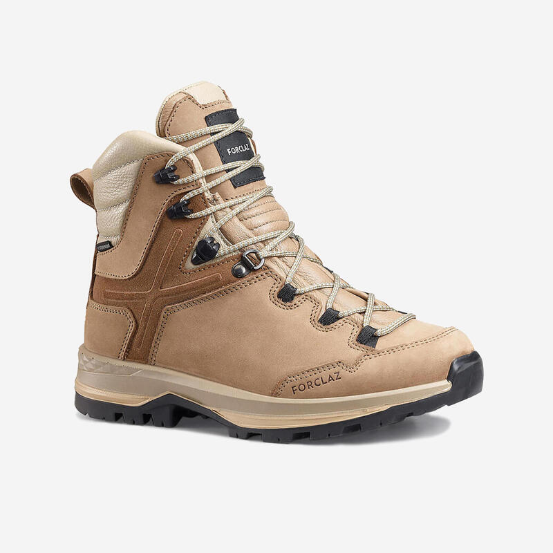 Bocanci înalți din piele Impermeabili Trekking ALLTRAIL MT500 Maro Damă