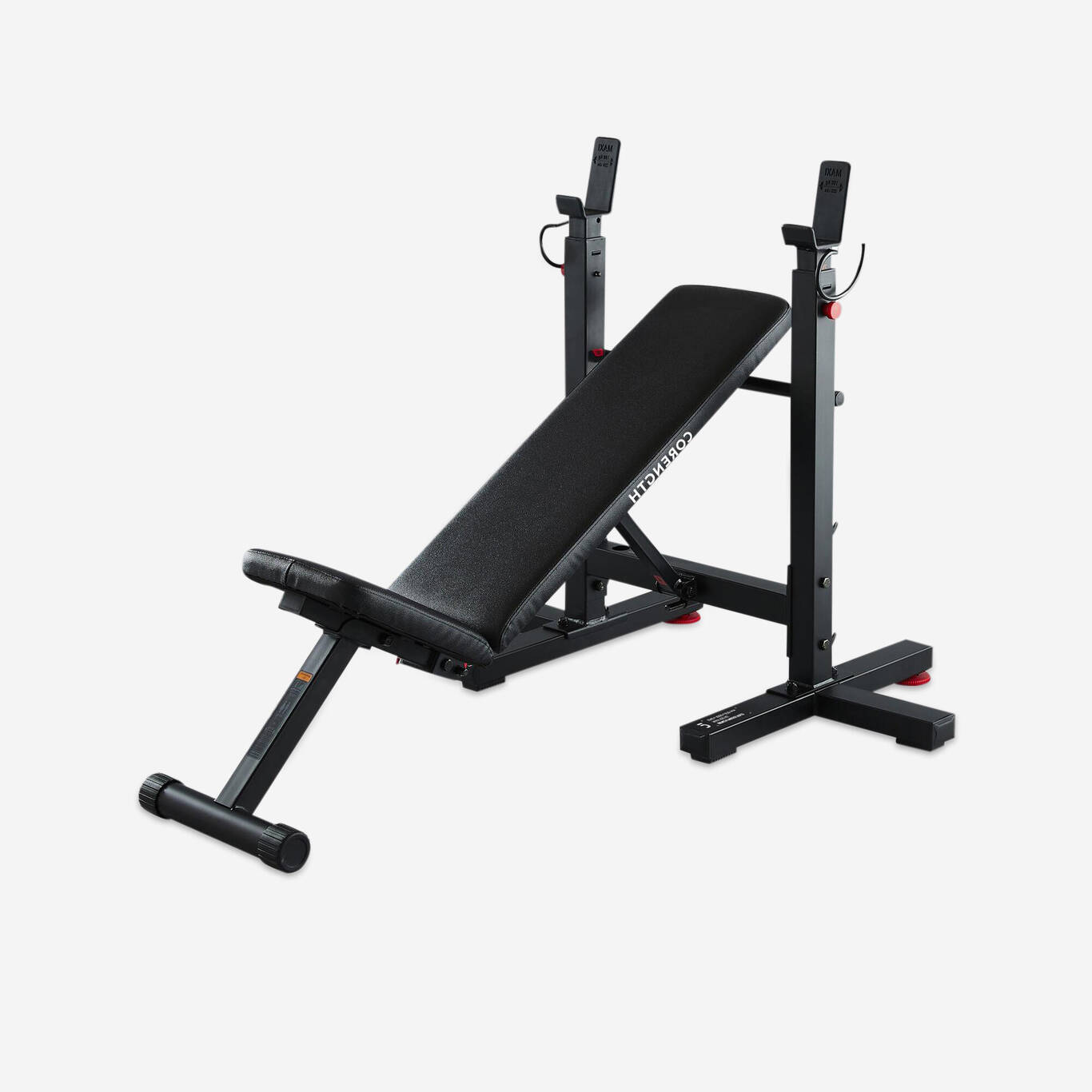 Tiltable and foldable weight bench with adjustable pegs - Decathlon