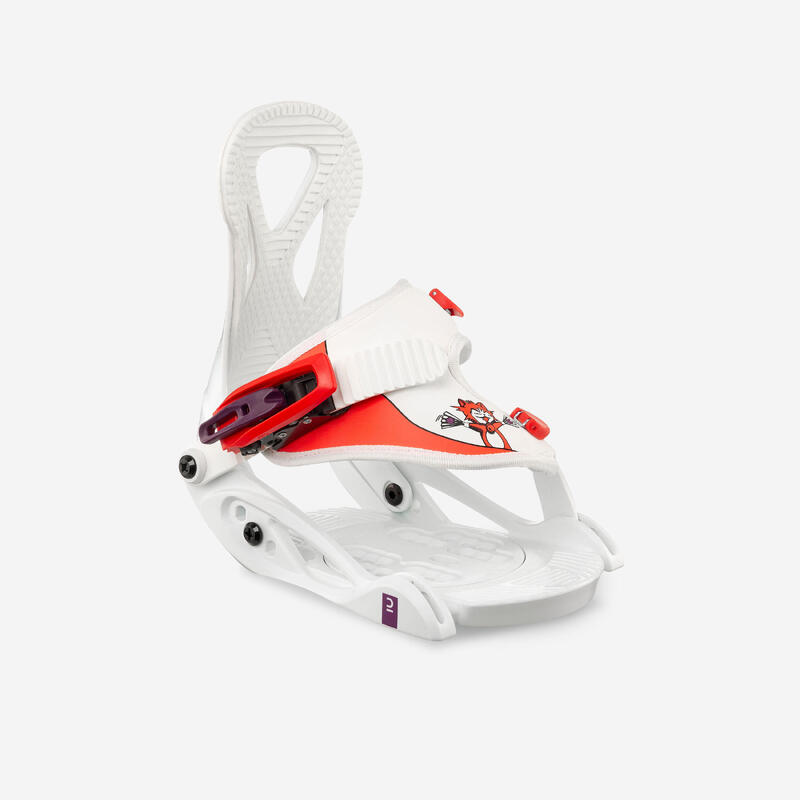 Fixations snowboard rapide enfant - Faky XS - blanche et rouge