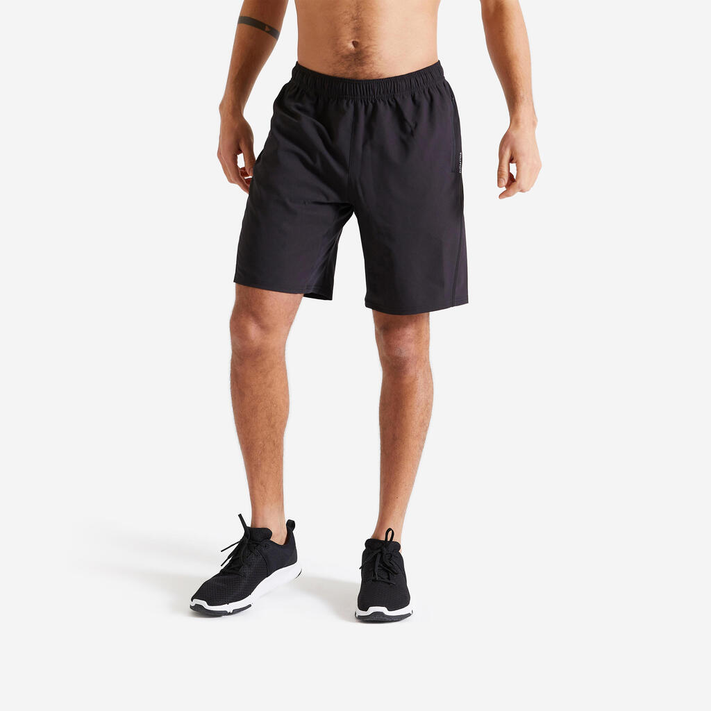 Short de fitness avec poches zippées, vert kaki