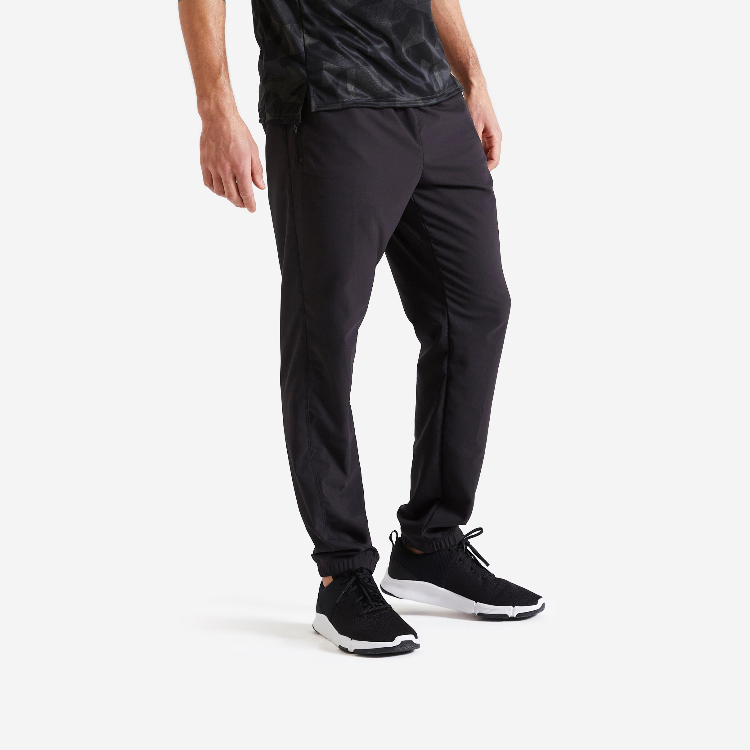 Men's Warm Fitness Pants - 100 Black - Black - Domyos - Decathlon