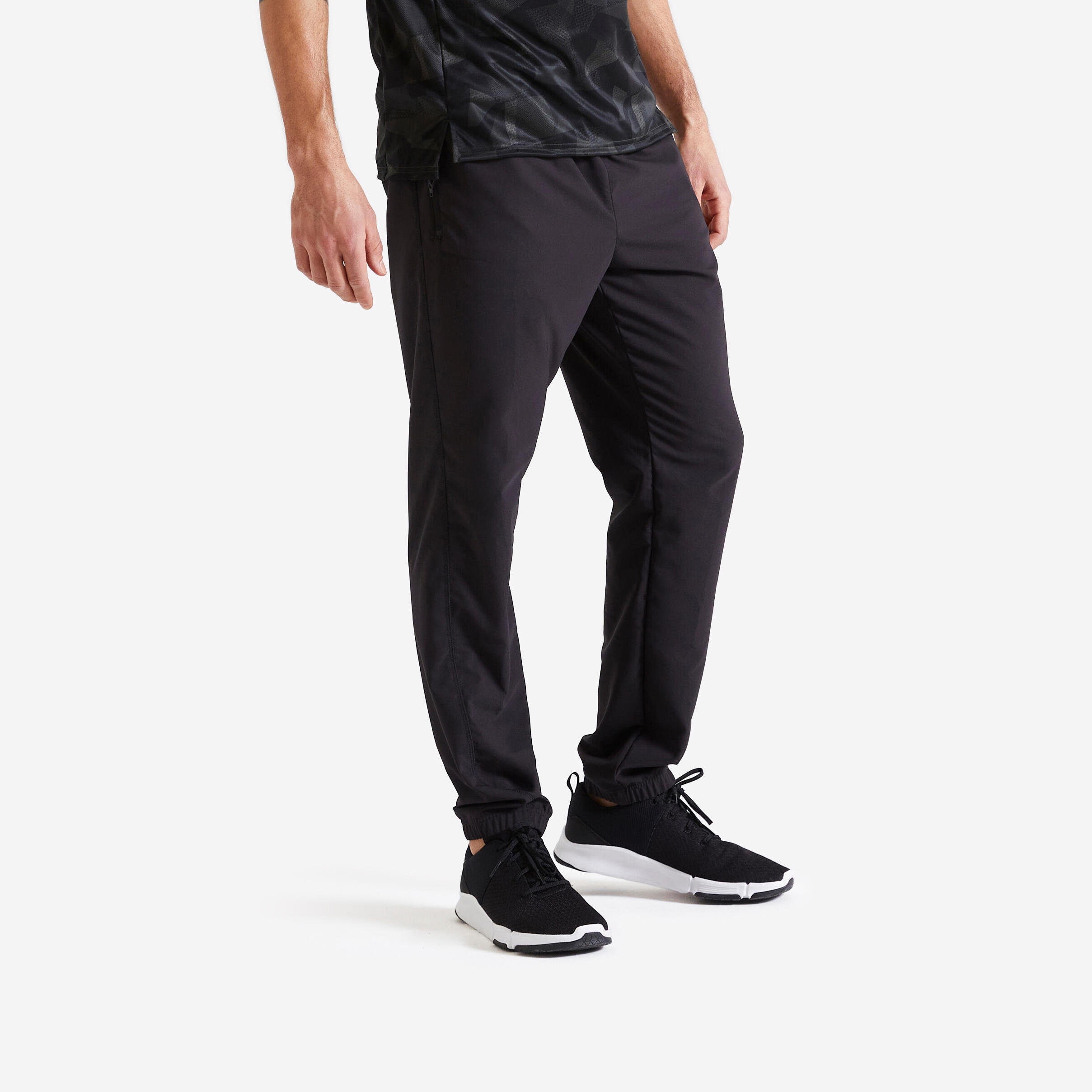 Pantalon De Trening Regular 120 Fitness Essential Negru Barbati