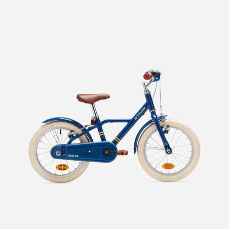 Kids' 16-inch, chain guard, easy-braking bike, blue