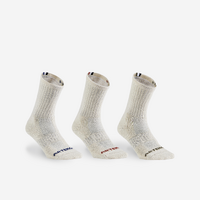 CHAUSSETTES DE TENNIS HAUTES ARTENGO RS 500 GREIGE LOT DE 3