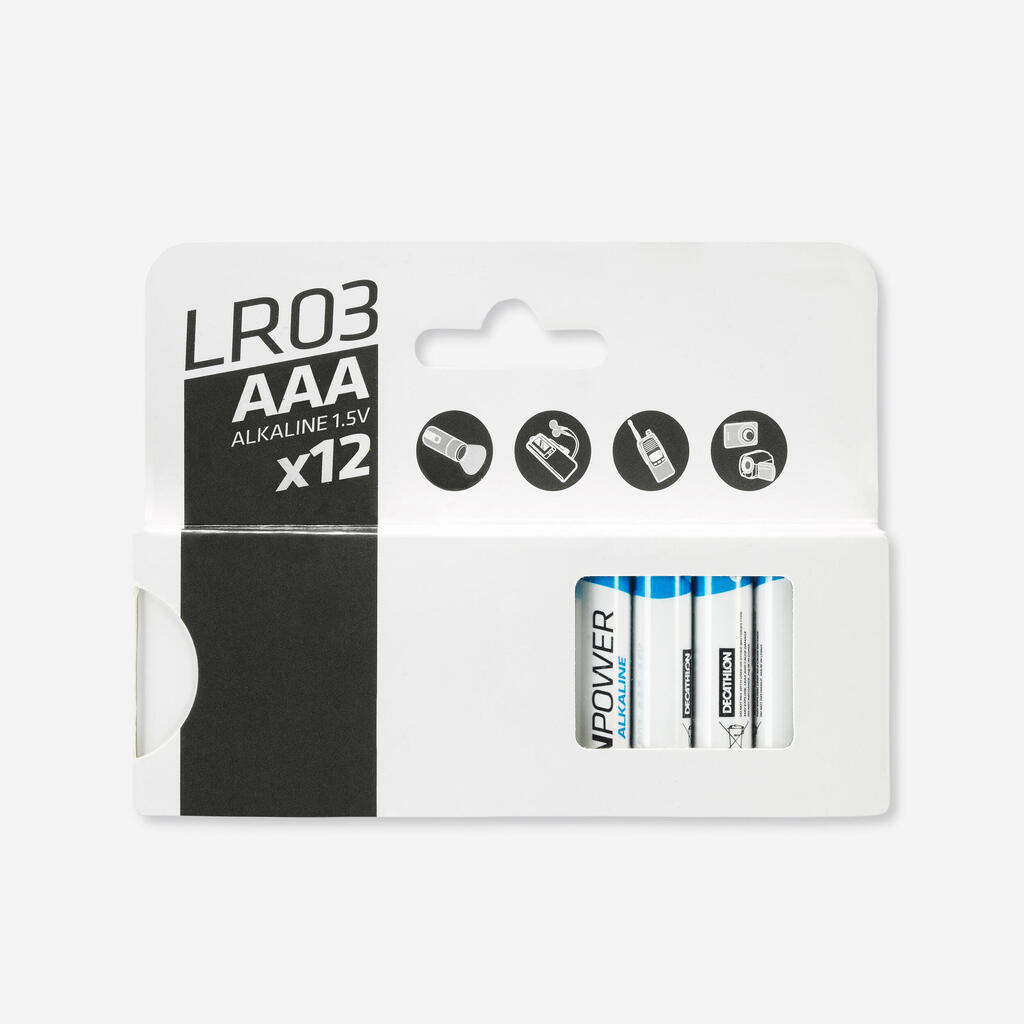 Komplet 12 LR03-AAA baterij