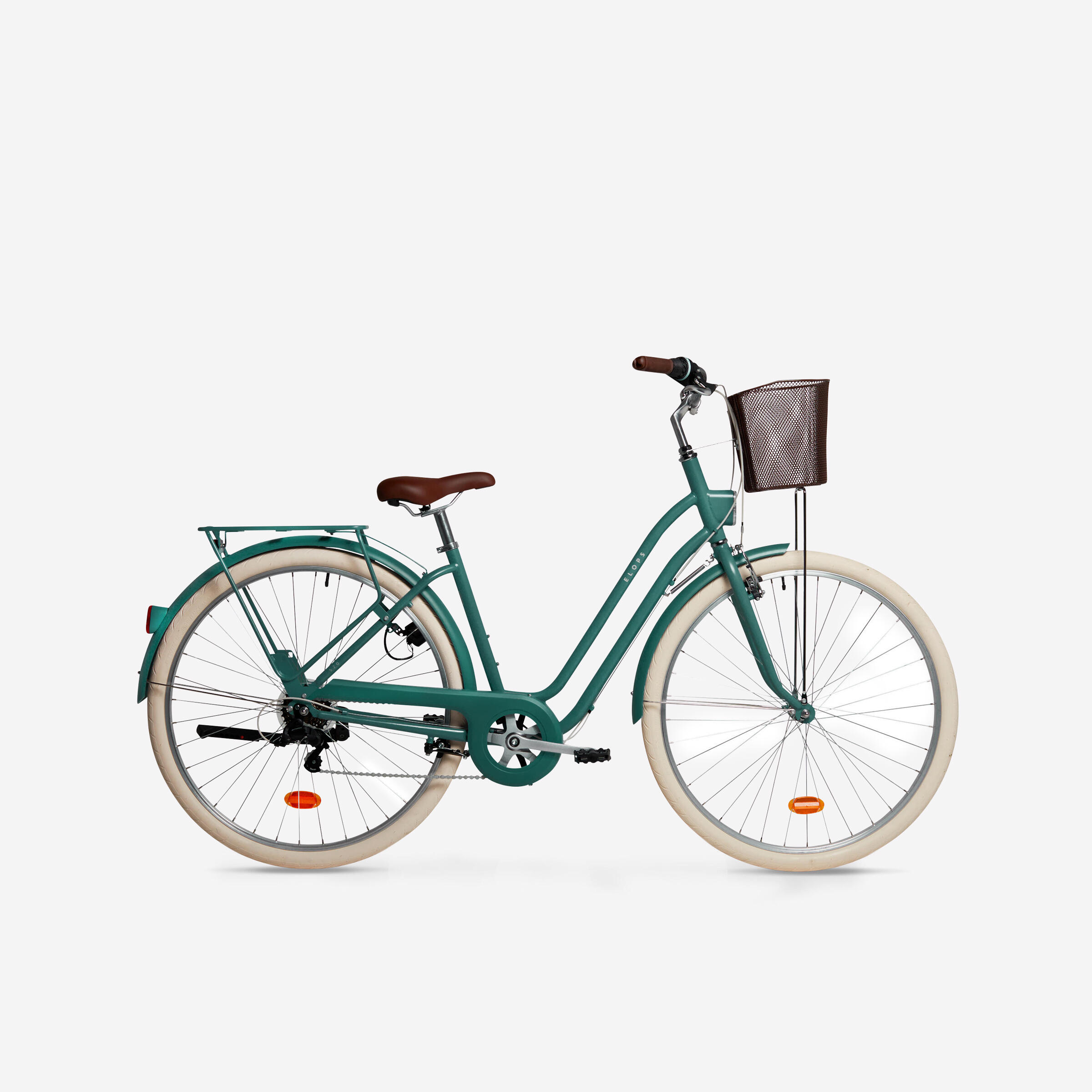 ELOPS Fully-equipped, 6-speed low frame city bike, green