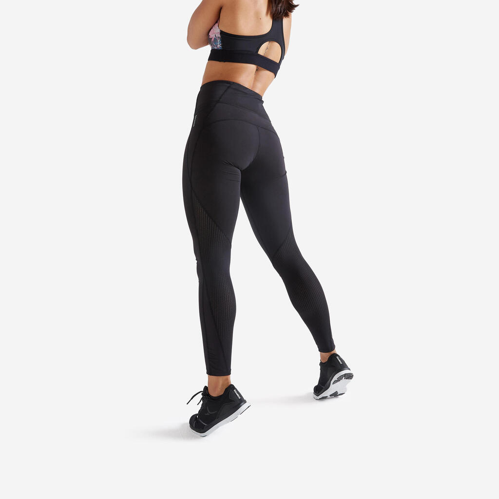 Women's High-Waisted Shaping Fitness Cardio Leggings - Black