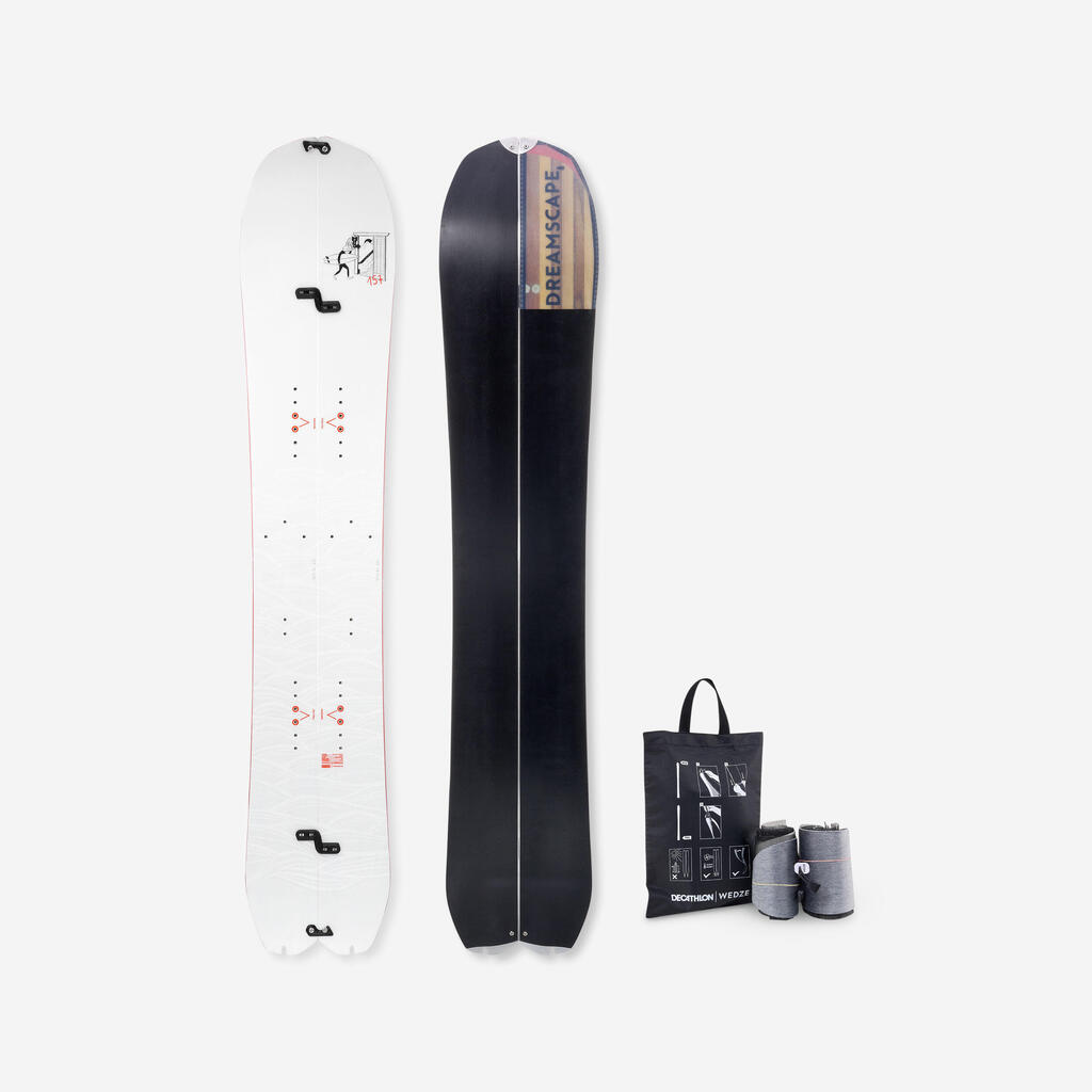 Splitboard pack: adult splitboard sold with made-to-measure skins