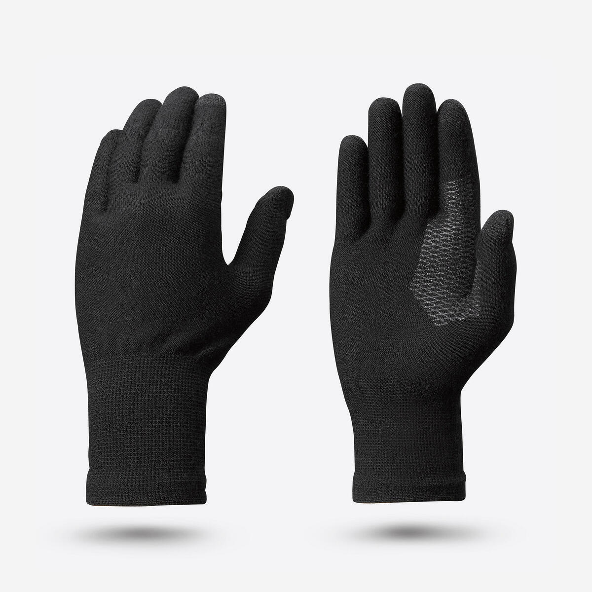 Sous-gants sans couture de trekking montagne  - mt500 noir - adulte