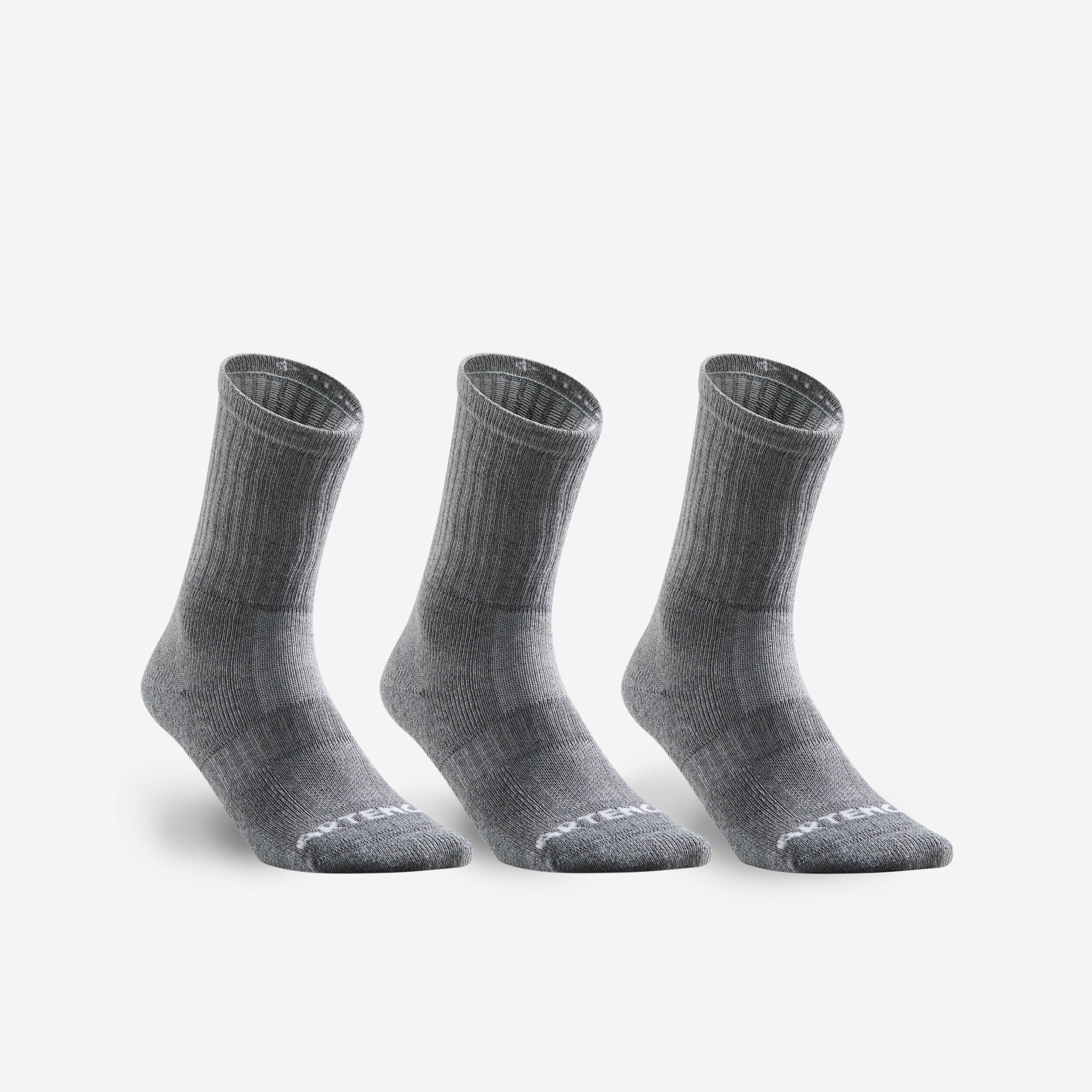 ARTENGO High Tennis Socks RS 500 Tri-Pack - Grey