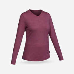 Women's Trekking & Travel Merino Wool T-Shirt - TRAVEL 500