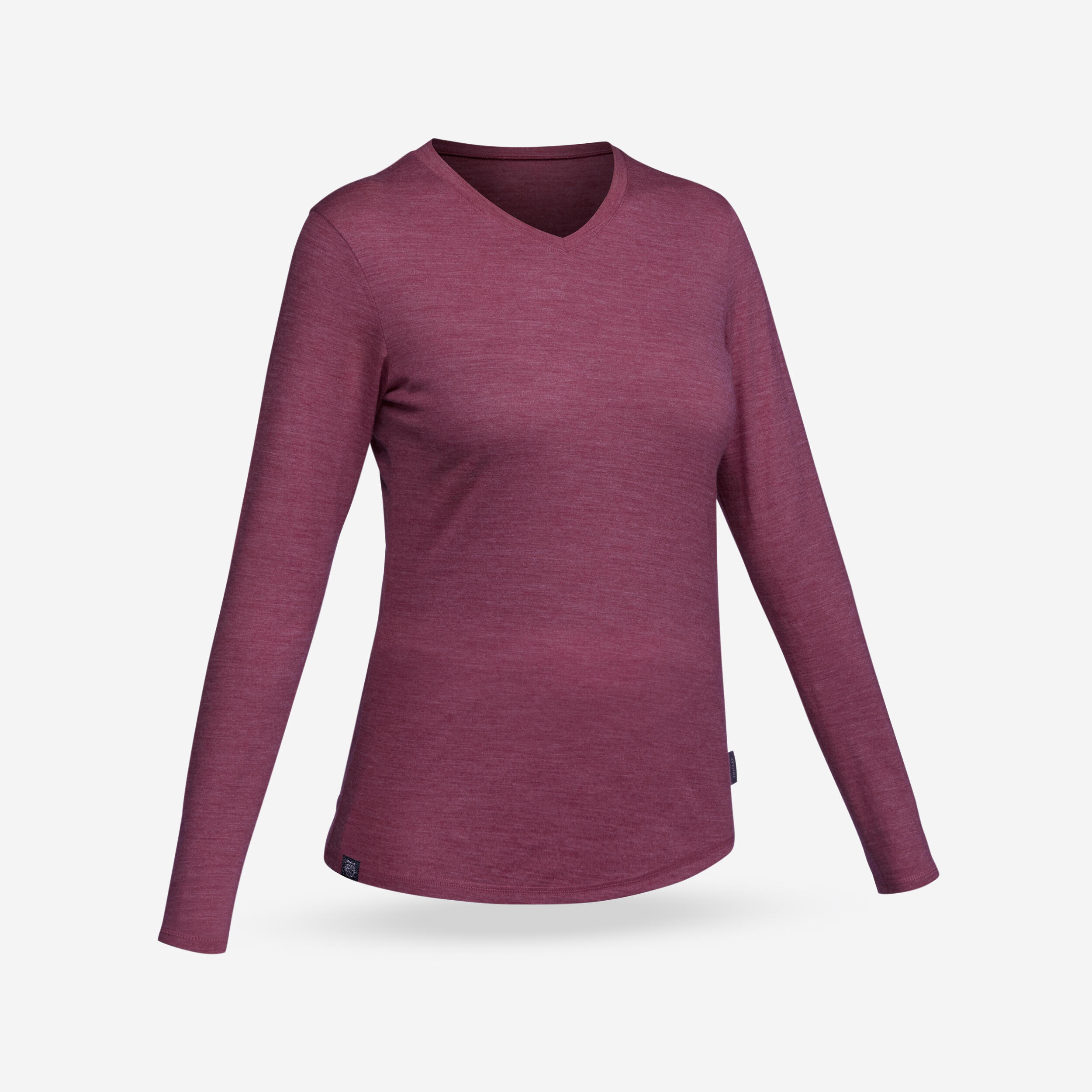 Decathlon | T-shirt lana merinos viaggio donna TRAVEL 500 WOOL viola |  Forclaz