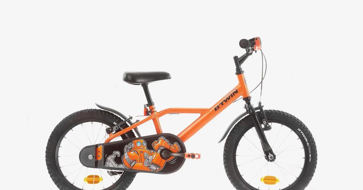 子供用　自転車　B'TWIN　BIKE500 16インチ ロボットデザイン KINDERFAHRRAD 16 ZOLL 500 ROBOT ORANGE/SCHWARZ