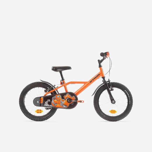 
      Kids' 16-inch, chain guard, easy-braking bike, orange
  