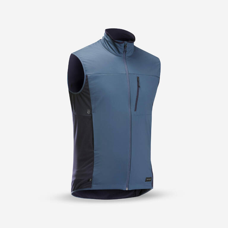 Men Windproof Sleeveless Vest Winter Jacket Blue - MT500