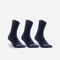 High Tennis Socks RS 500 Tri-Pack - Navy