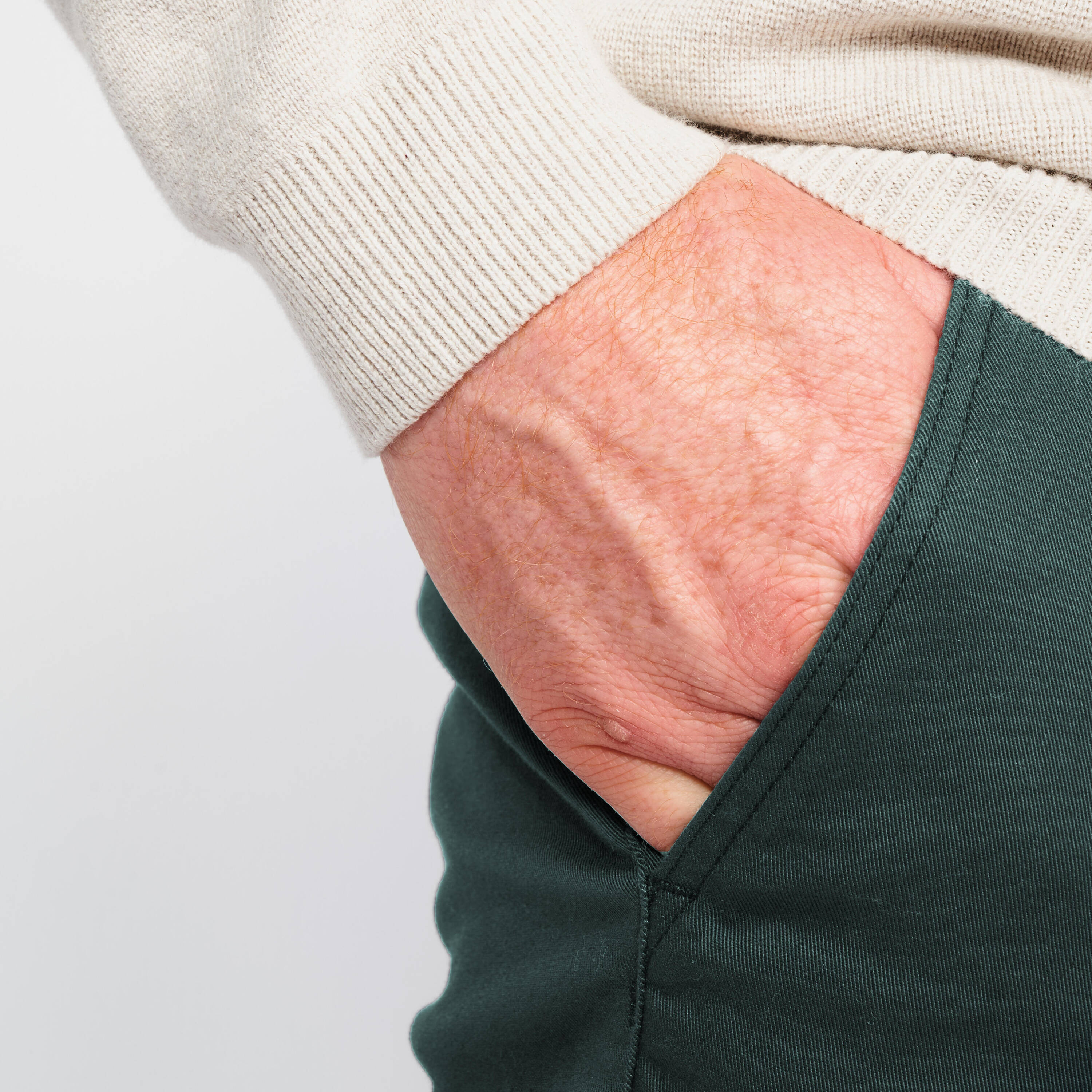 Men's golf cotton chino trousers - MW500 green -  5