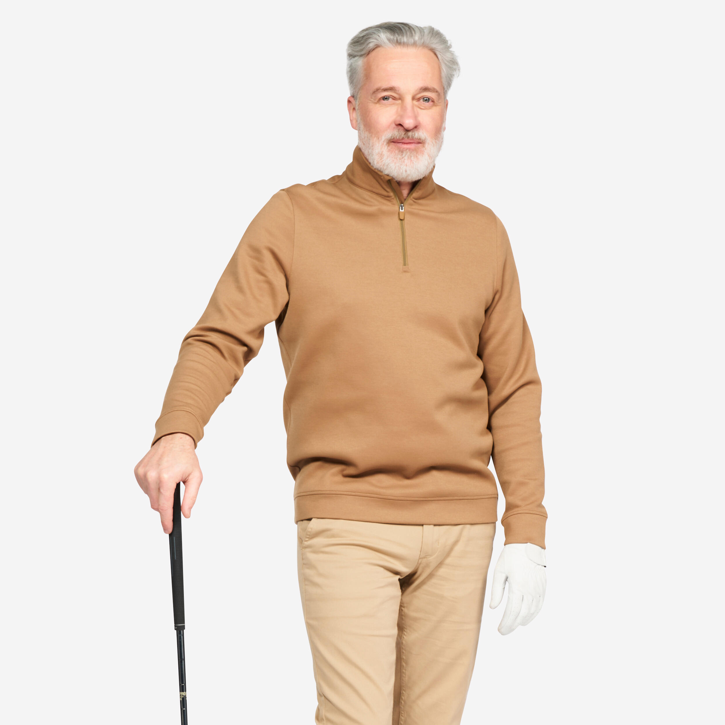 Men's golf sweatshirt - MW500 brown