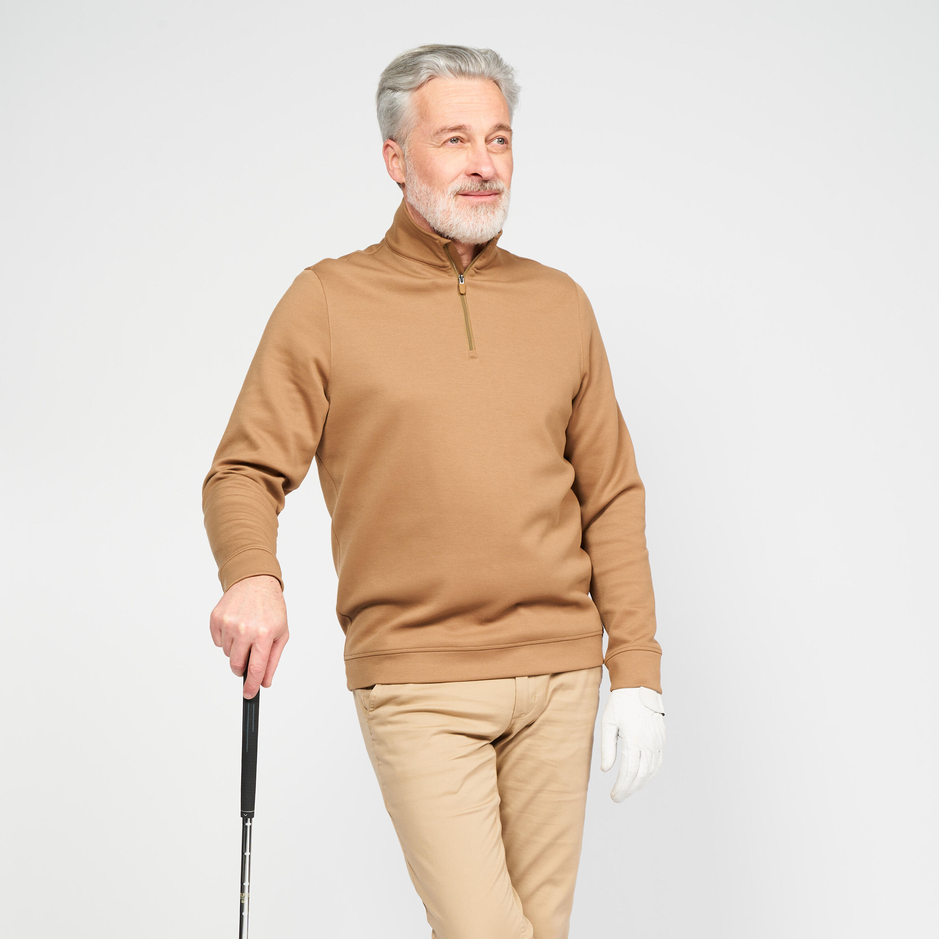 INESIS Men's Gold Sweatshirt - MW500 Brown