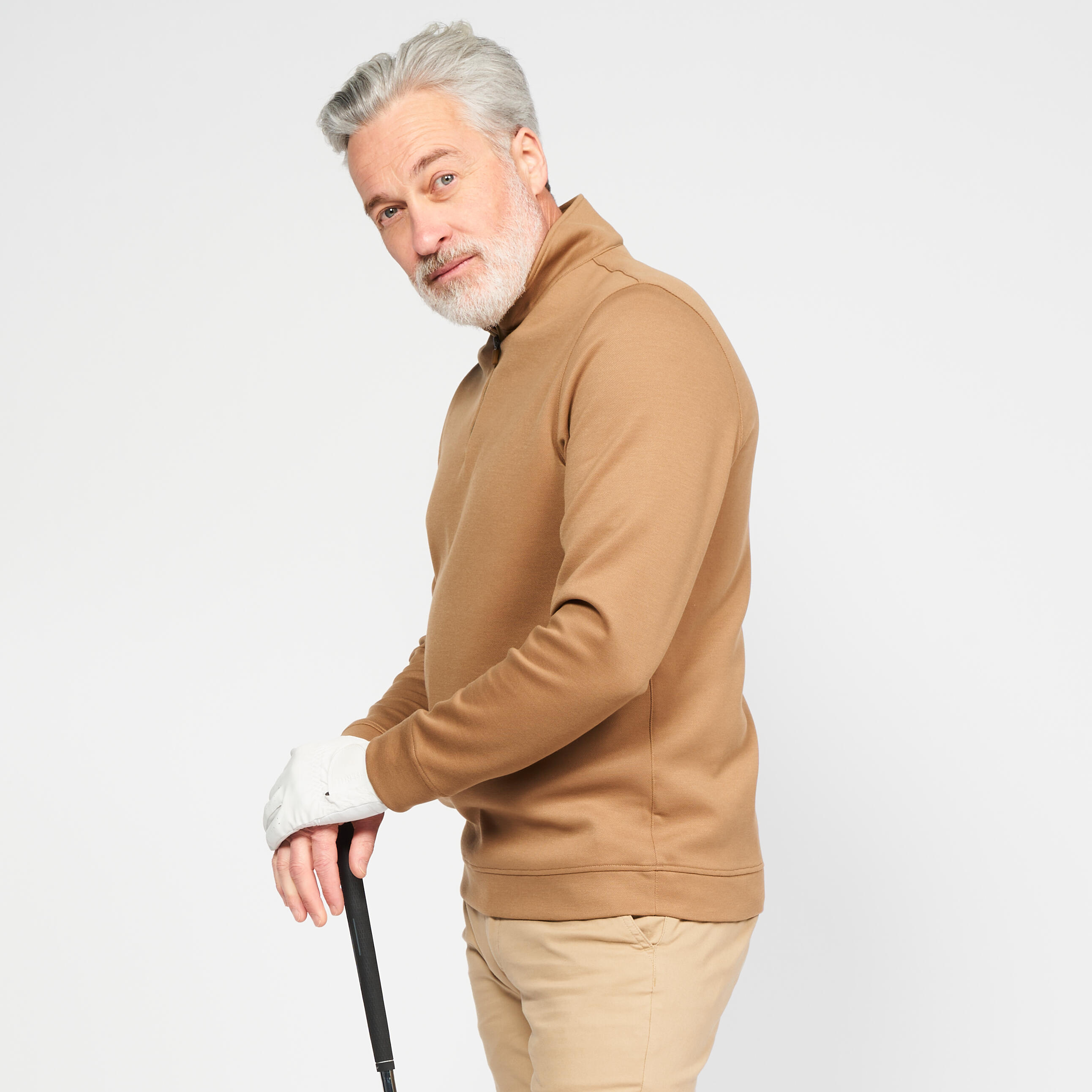 Men's golf sweatshirt - MW500 brown