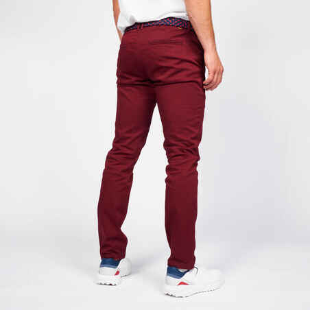 Men's golf trousers - MW500 dark red