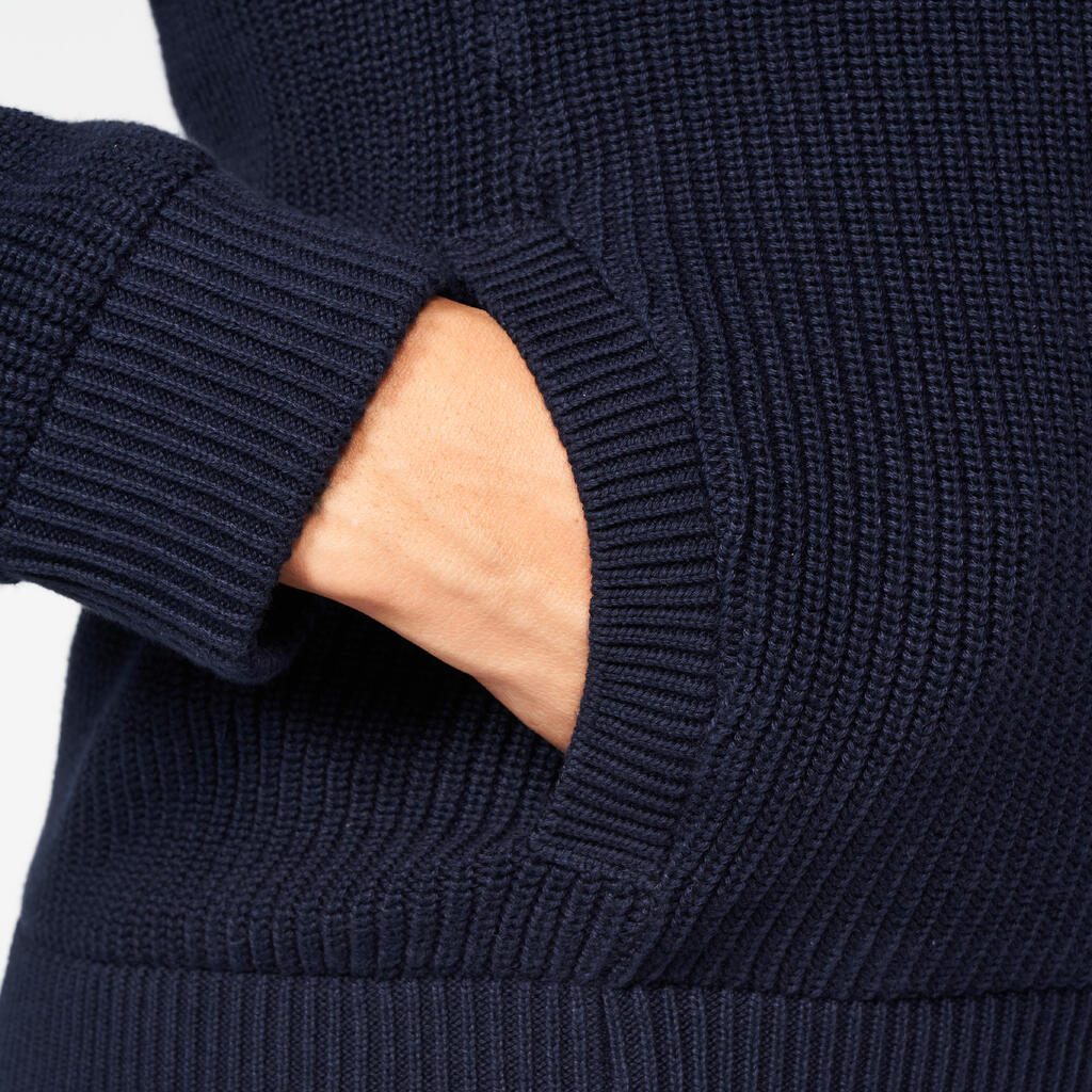 Moteriškas neperpučiamas džemperis su pusės ilgio užtrauktuku „MW500 Ecru“