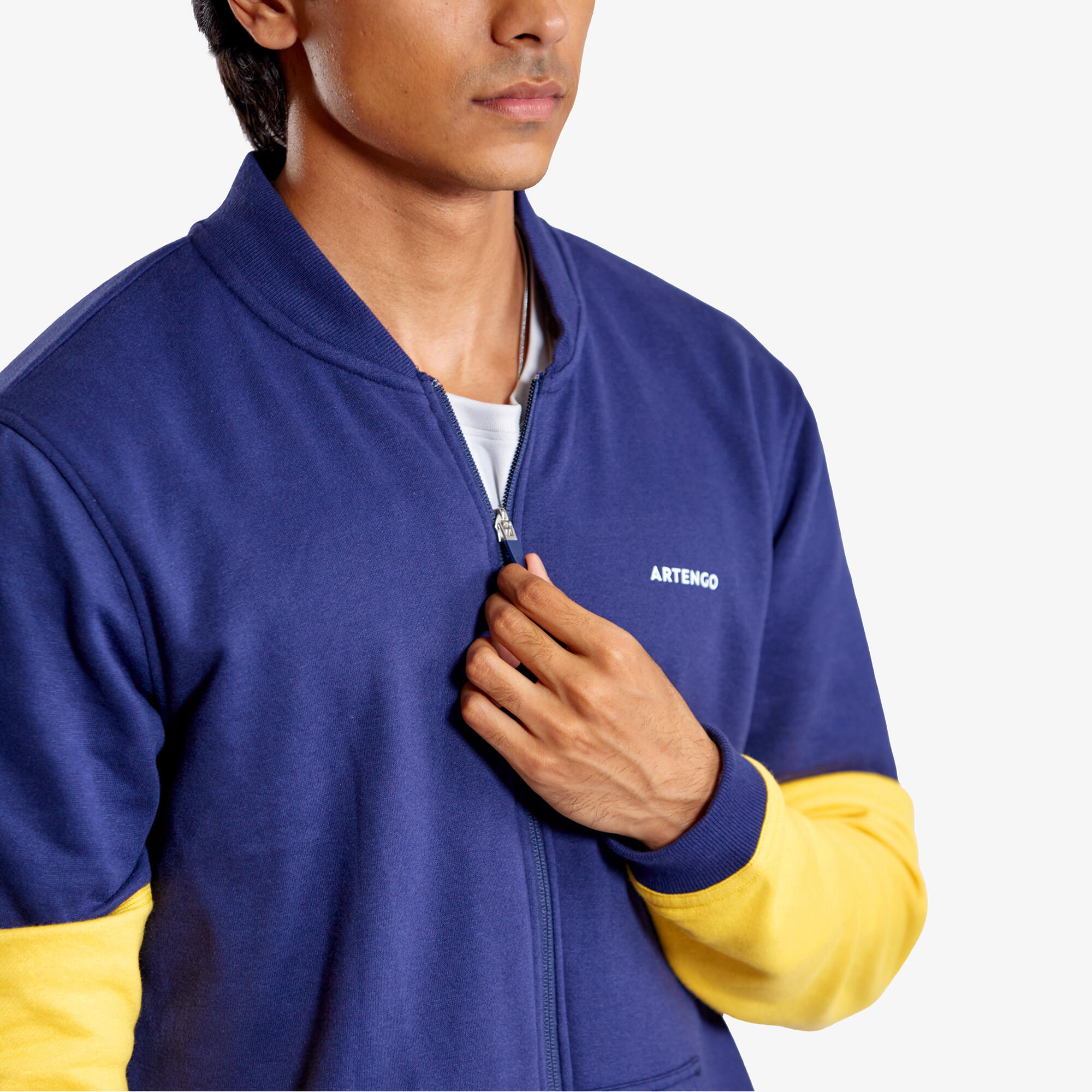 Unisex Tennis Winter Jacket TJA500 Blue and Yellow