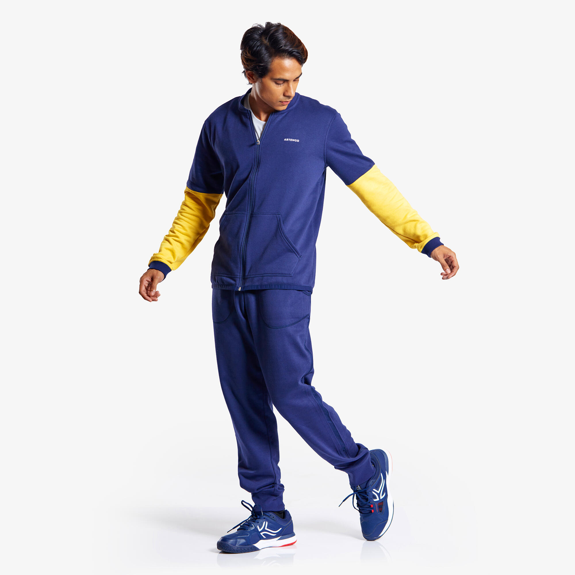 Unisex Tennis Winter Jacket TJA500 Blue and Yellow