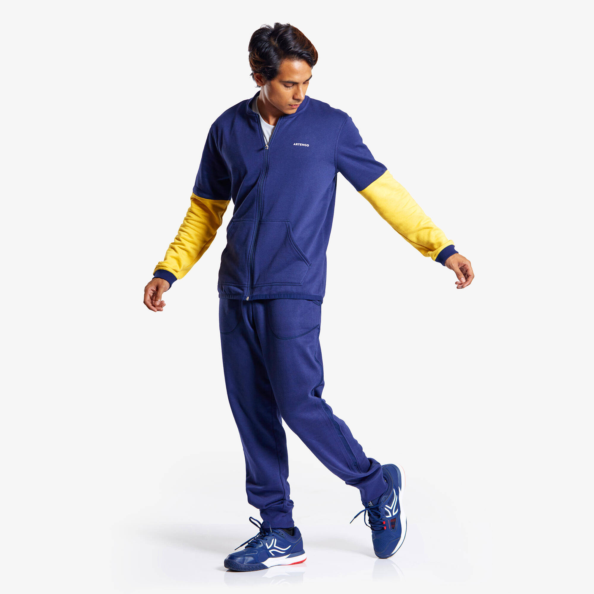 Unisex Tennis Winter Jacket TJA500 Blue and Yellow -  4