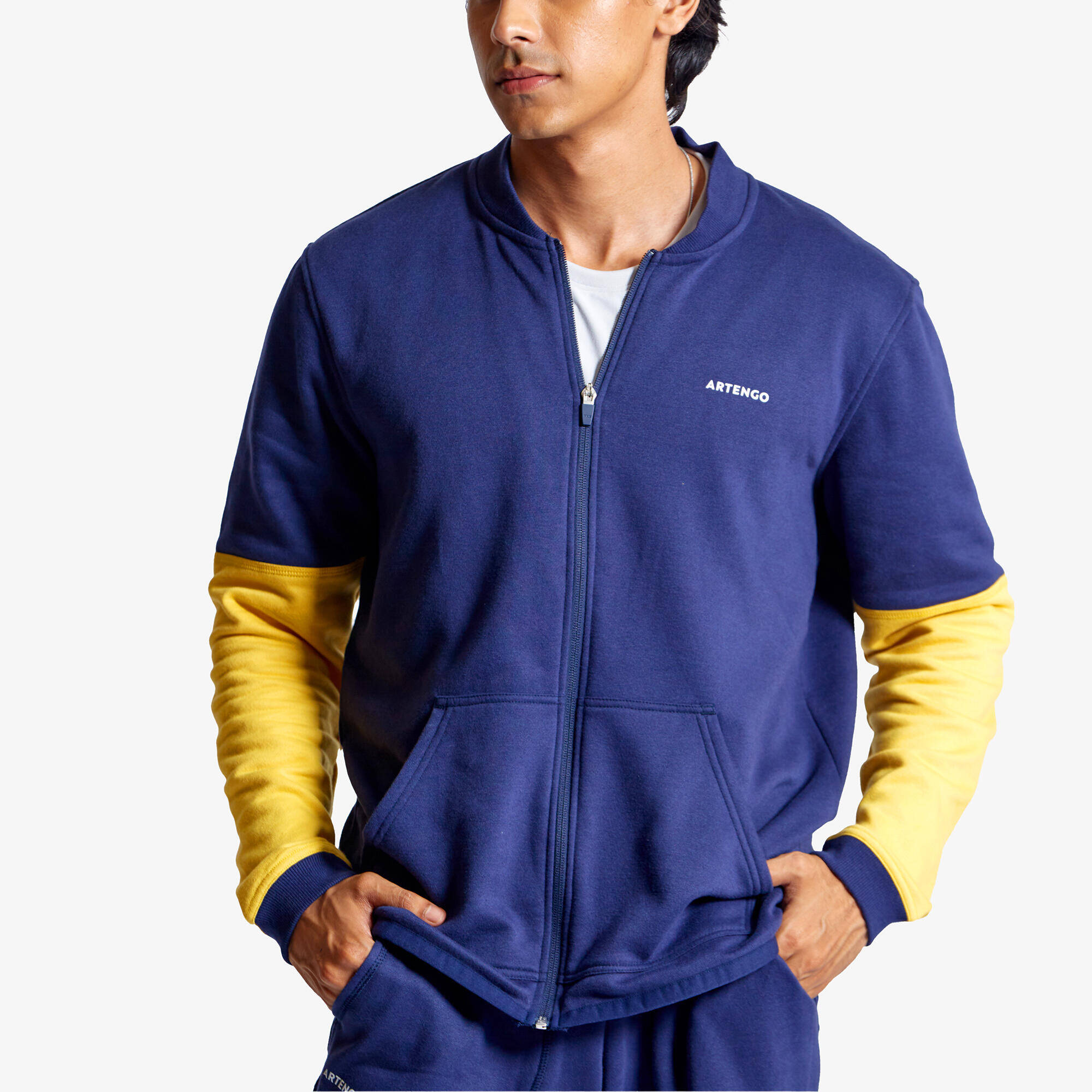 Unisex Tennis Winter Jacket TJA500 Blue and Yellow -  2