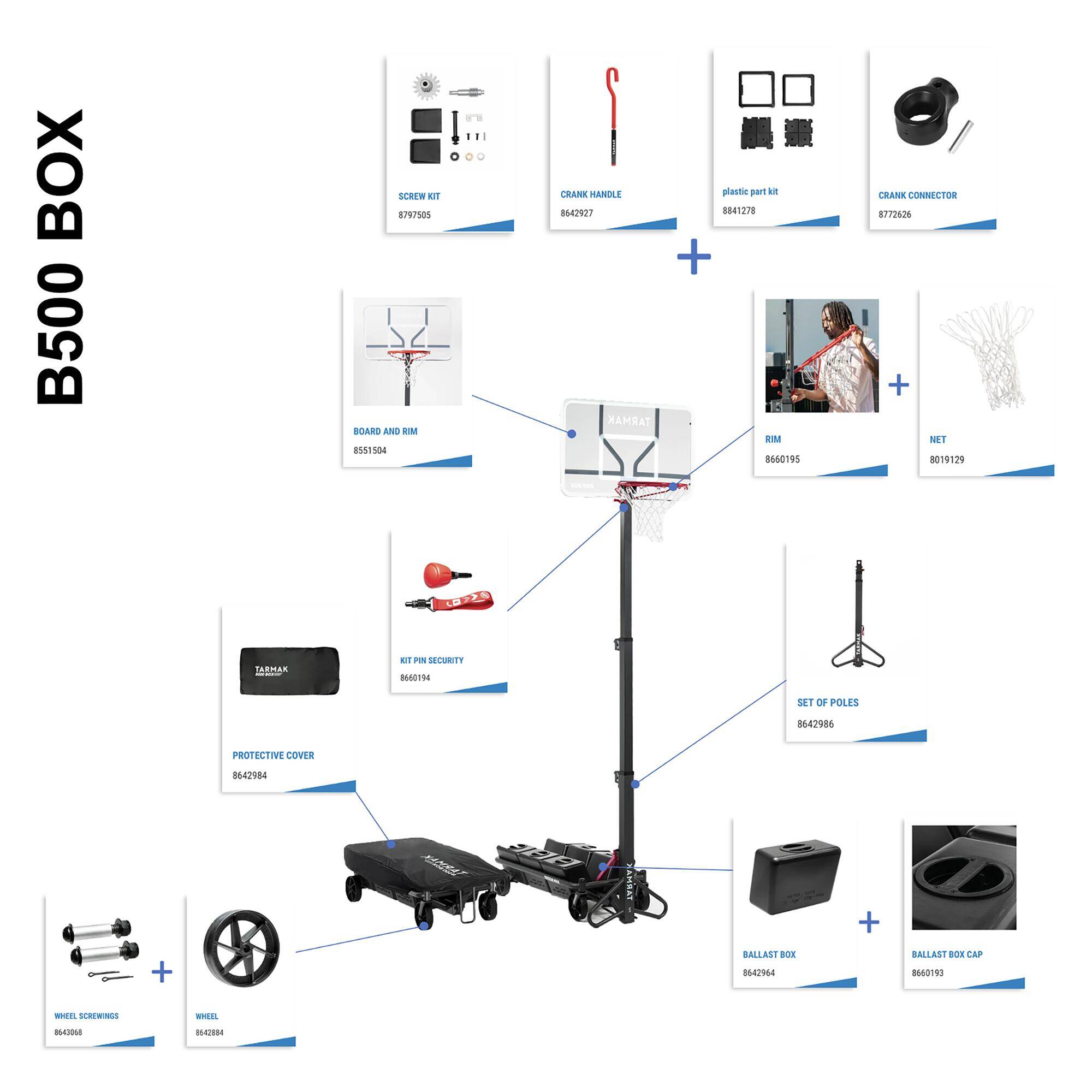 Basketball Hoop Adjustment System Kit Box -  4