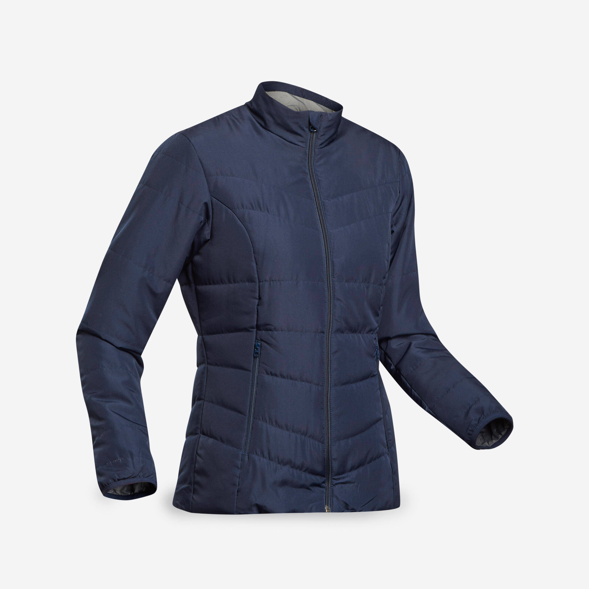 Women Puffer Jacket for Trekking - MT50 Navy Blue