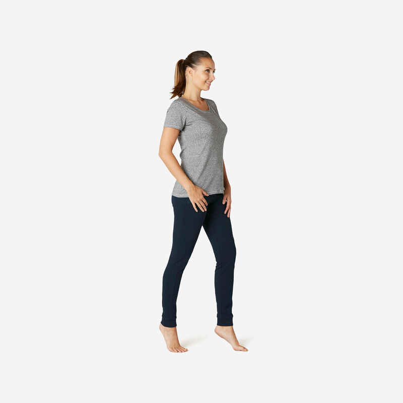 Women's Slim-Fit Fitness Jogging Bottoms 520 - Navy Blue