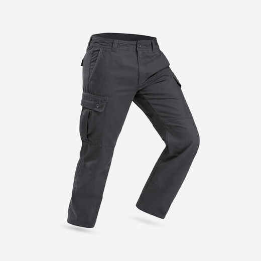 
      Men's Travel Trekking Cargo Trousers - TRAVEL 100 Grey
  