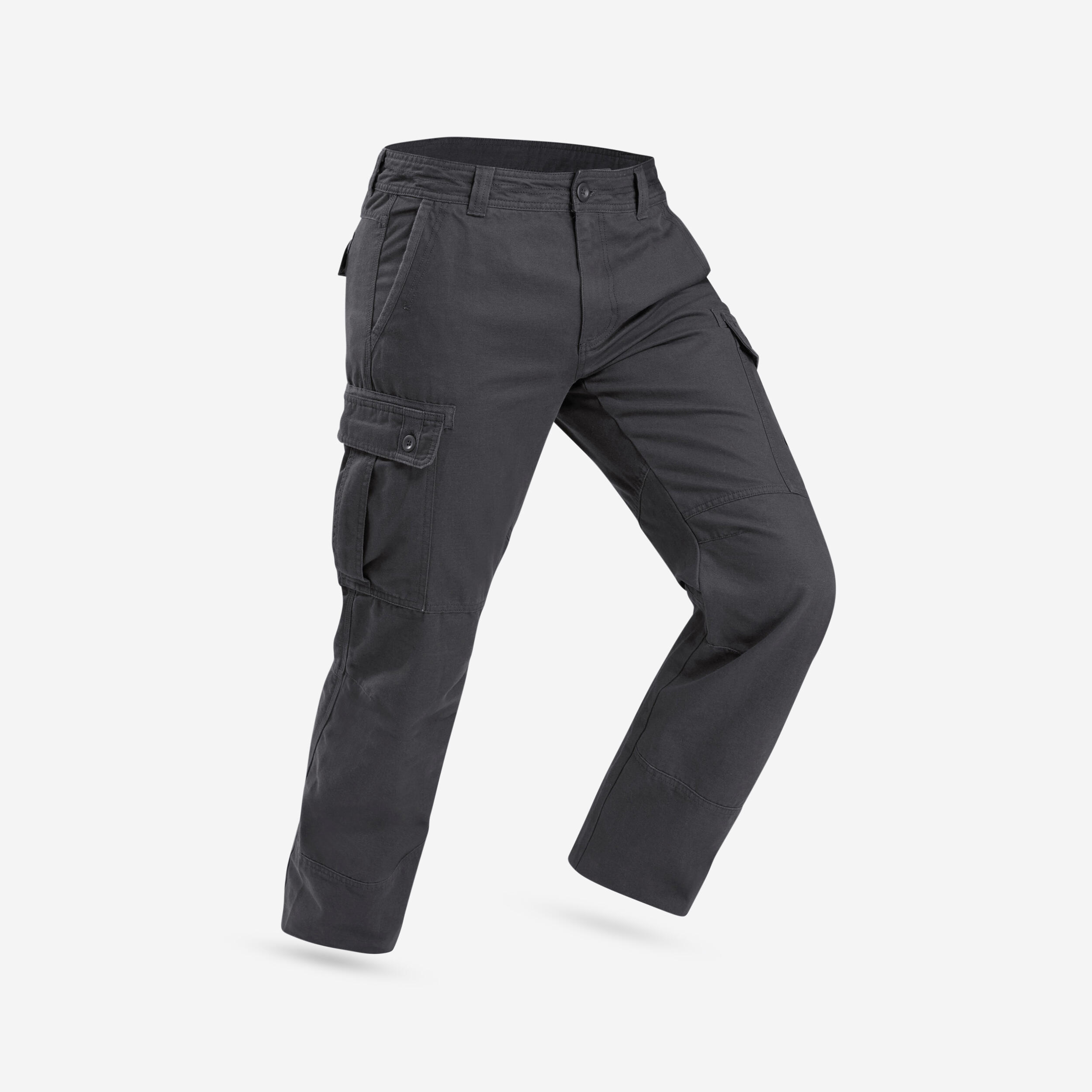 Travel trek cargo pants - TRAVEL 100 warm grey for men