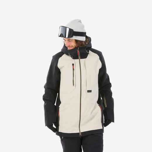 
      Men's Durable, Waterproof Snowboard Jacket SNB 900 UP - Beige and Black
  