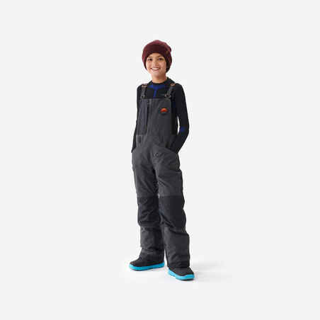 Overol de snowboard niños resistente - Bib 500 niño - negro 