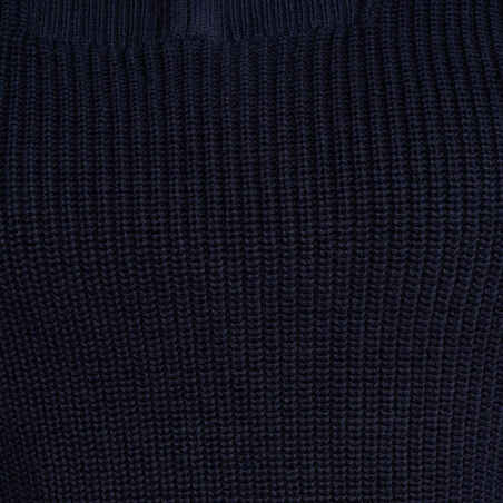 Moteriškas golfo džemperis „MW500“, su užtrauktuku iki pusės, tamsiai mėlynas