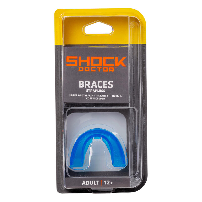 Protector bucal para hockey shock doctor doble para brakets azul